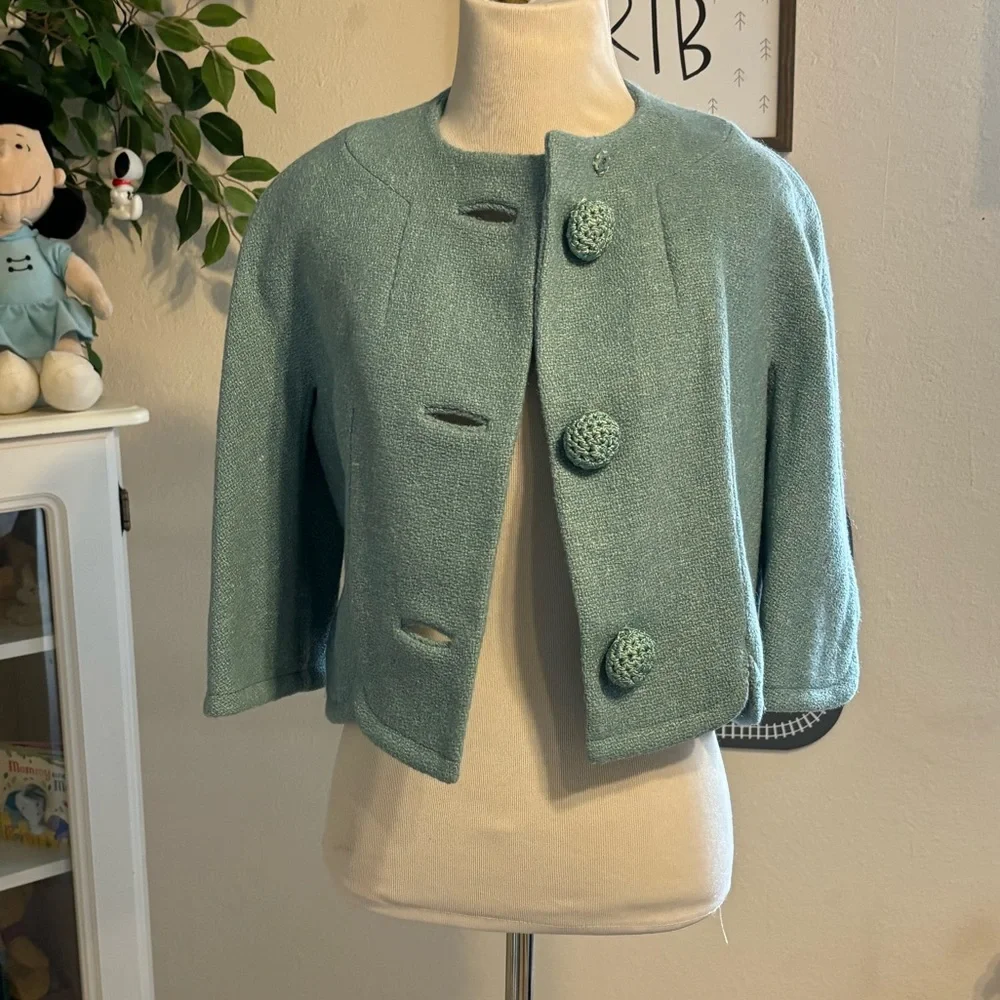Vintage baby blue skirt suit - Picture 2 of 16
